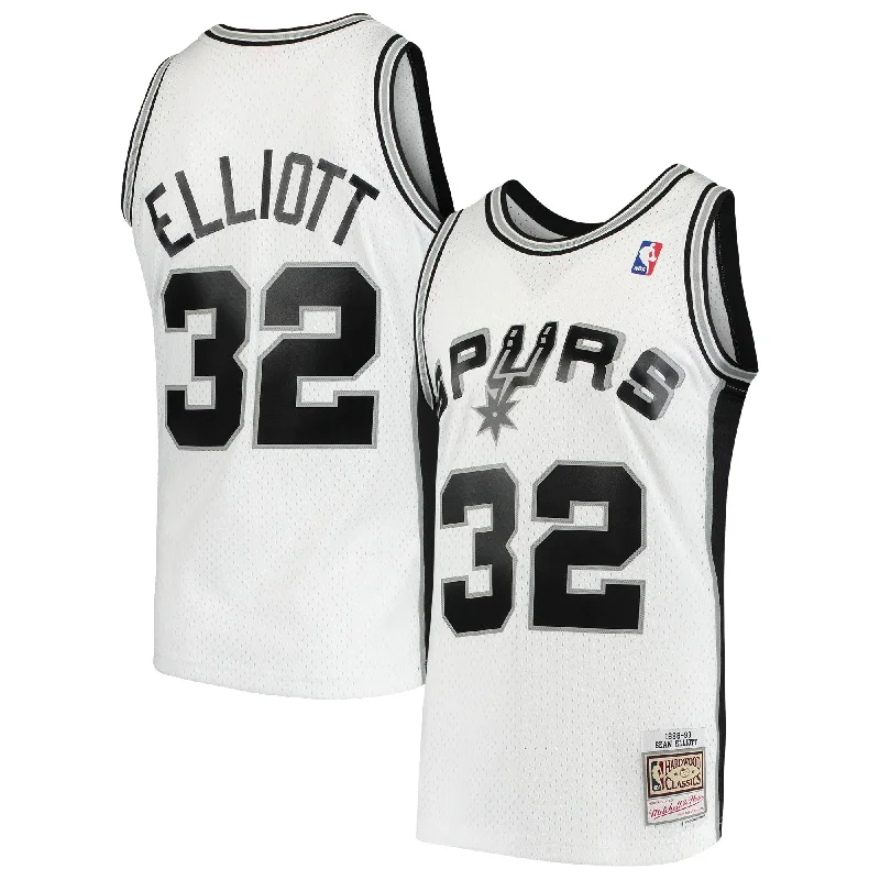 Basketball Jersey For Corporate Sponsorship-Sean Elliott San Antonio Spurs 1998/99 Hardwood Classics Swingman Basketball Jersey - White