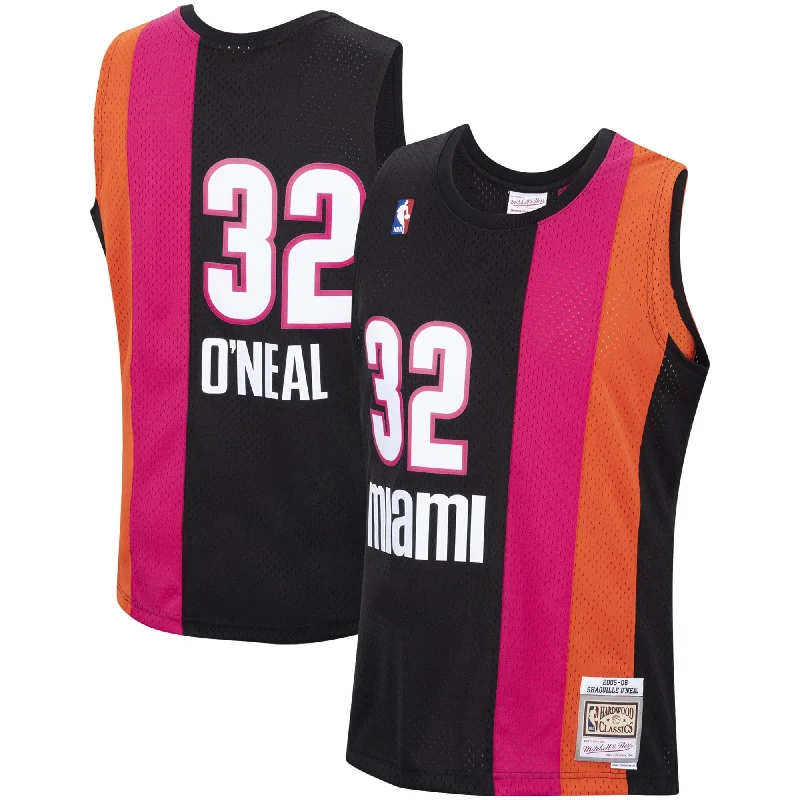 Basketball Jersey For Fan Gear-Shaquille O'neal Miami Heat 2005/06 Hardwood Classics Swingman Basketball Jersey - Black