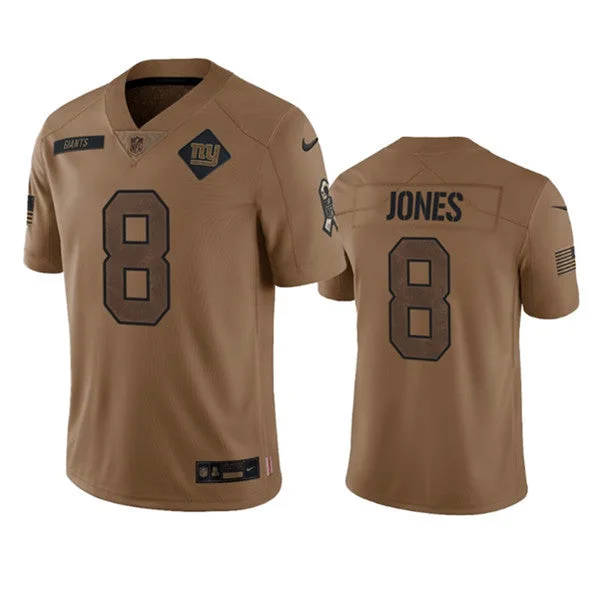 Football Jersey With Custom Fit-Men's New York Giants #8 Daniel Jones 2023 Brown Salute To Service Limited Football Stitched Jersey