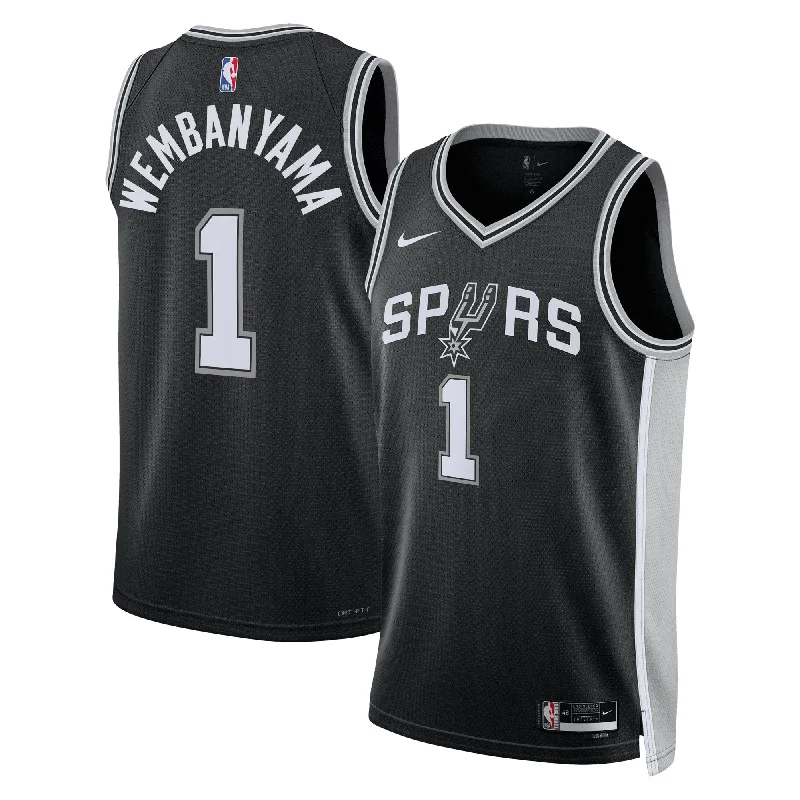 Basketball Jersey For Corporate Customization-Victor Wembanyama San Antonio Spurs Unisex 2023 Draft First Round Pick Swingman Basketball Jersey - Icon Edition - Black