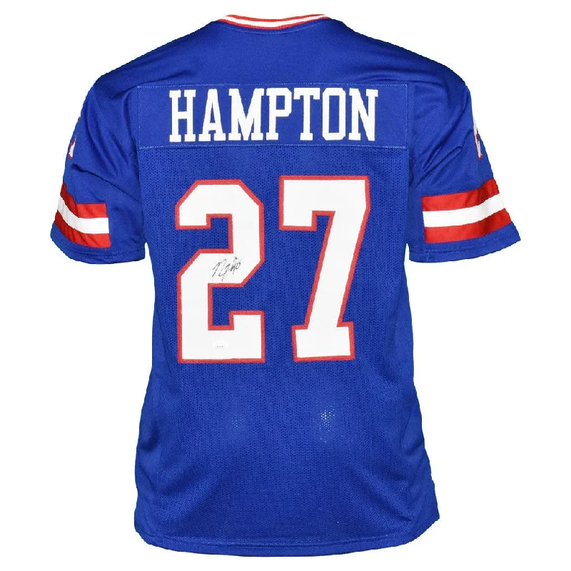 Rugby Jersey For Sports Clubs-Rodney Hampton Signed New York Blue Football Jersey (JSA)