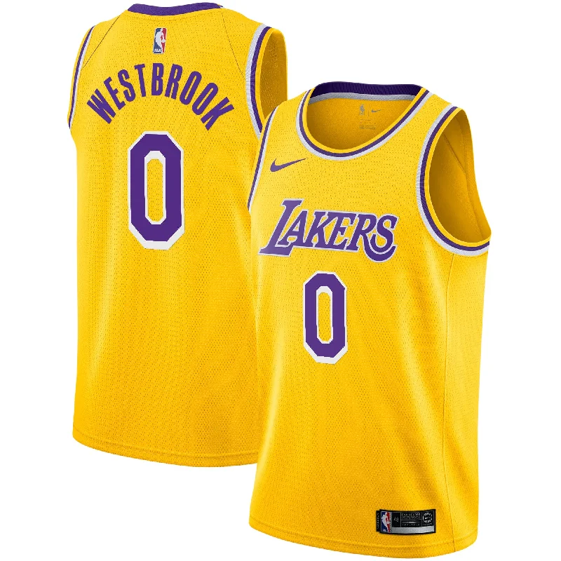 Basketball Jersey For College Sports Apparel-Russell Westbrook Los Angeles Lakers 2020/21 Swingman Player Basketball Jersey Gold - Icon Edition