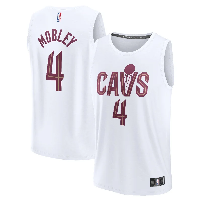 Basketball Jersey For Corporate Sponsorship-Evan Mobley Cleveland Cavaliers Branded Fast Break Player Basketball Jersey - Association Edition - White