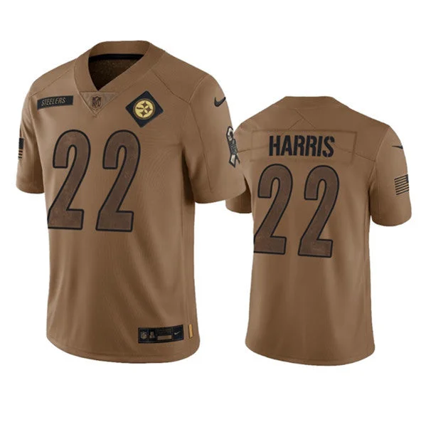 Football Jersey For Youth Football Teams-Men's Pittsburgh Steelers #22 Najee Harris 2023 Brown Salute To Service Limited Football Stitched Jersey