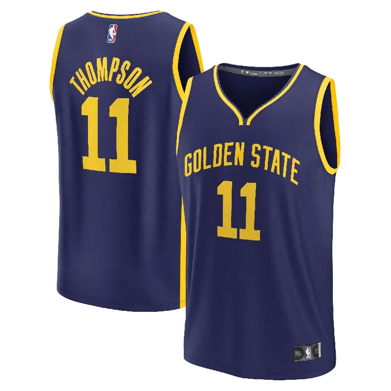 Basketball Jersey For Personalized Gifts-Klay Thompson Golden State Warriors Branded Fast Break Player Basketball Jersey - Statement Edition - Navy