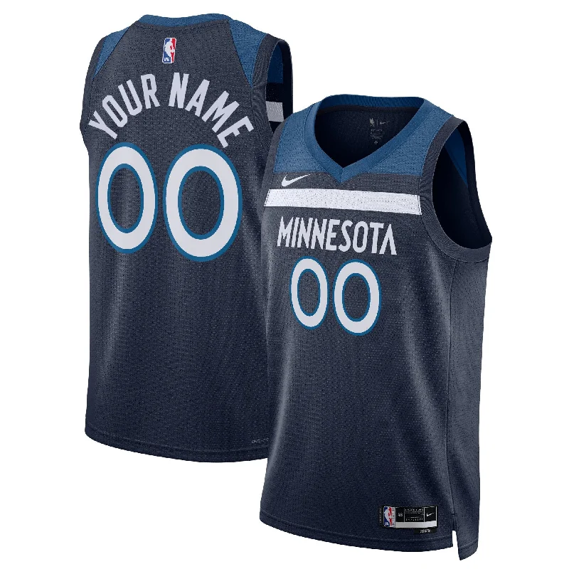 Basketball Jersey For Alumni Apparel-Minnesota Timberwolves Unisex Swingman Custom Basketball Jersey Navy - Icon Edition