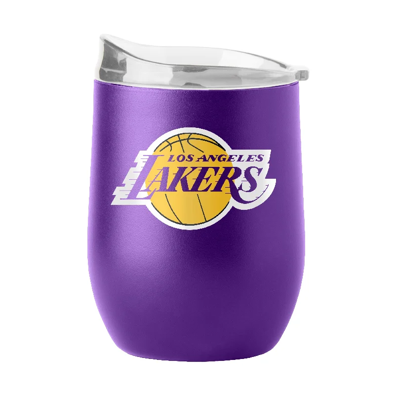 Personalized Team Mug For Fan Merchandise-Los Angeles Lakers 16oz Flipside Powder Coat Curved Beverage