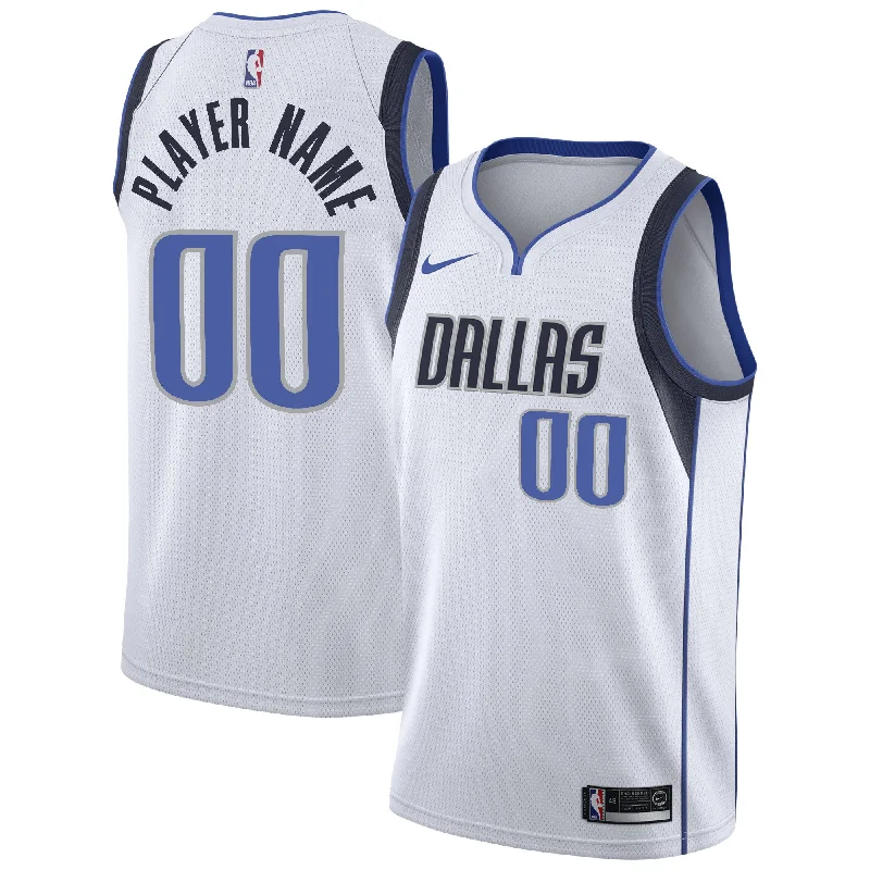 Basketball Jersey For Seasonal Sports Apparel-Dallas Mavericks 2020/21 Swingman Custom Basketball Jersey - Association Edition - White