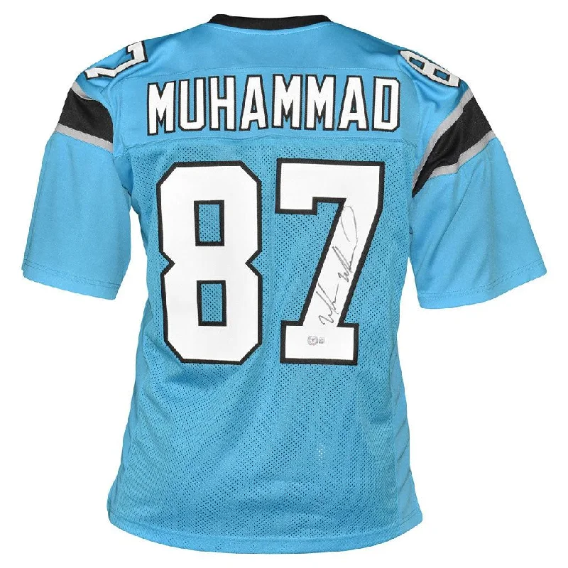 Rugby Jersey For High School Teams-Muhsin Muhammad Signed Carolina Blue Football Jersey (Beckett)