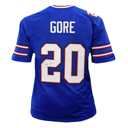 Rugby Jersey With Custom Artwork-Frank Gore Signed Buffalo Blue Football Jersey (JSA)