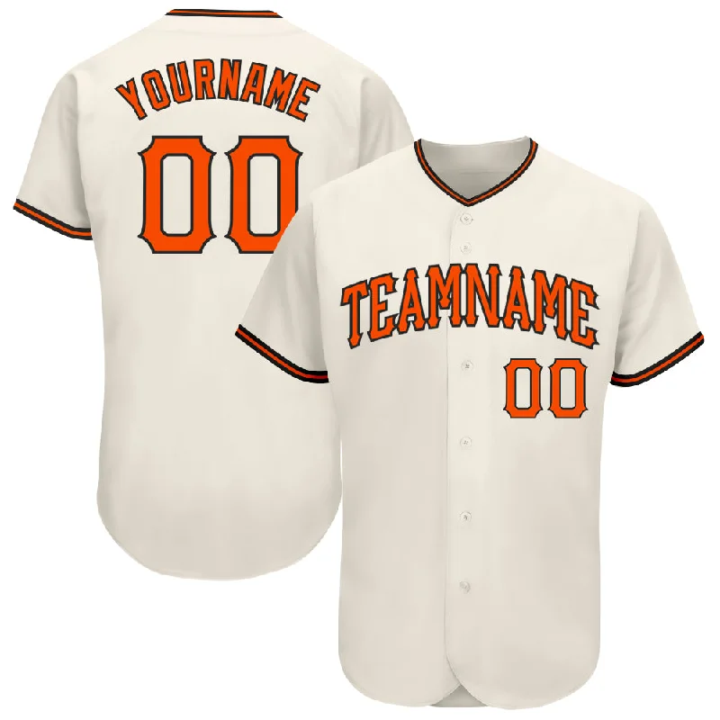 Baseball Jersey For Special Editions-Custom Cream Orange-Black Authentic Baseball Jersey