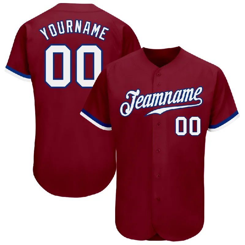 Baseball Jersey With Special Edition Patterns-Custom Crimson White-Royal Authentic Baseball Jersey