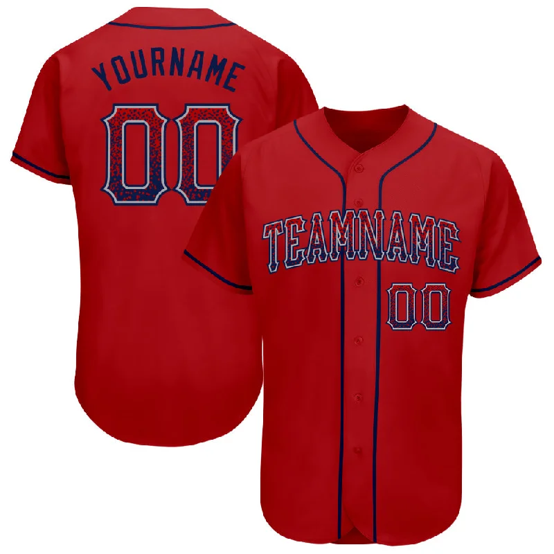 Baseball Jersey With Team Colors-Custom Red Navy-Gray Authentic Drift Fashion Baseball Jersey