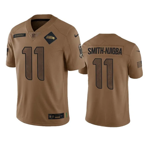 Football Jersey For Business Branding-Men's Seattle Seahawks #11 Jaxon Smith-Njigba 2023 Brown Salute To Service Limited Football Stitched Jersey