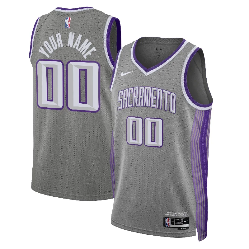 Personalized Basketball Jersey For School Apparel-Sacramento Kings Unisex 2022/23 Swingman Custom Basketball Jersey - City Edition - Black