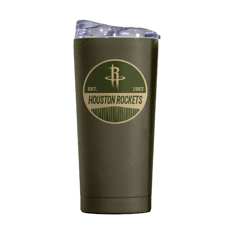 Team Mug With Team Colors-Houston Rockets 20oz Badge Powder Coat Tumbler