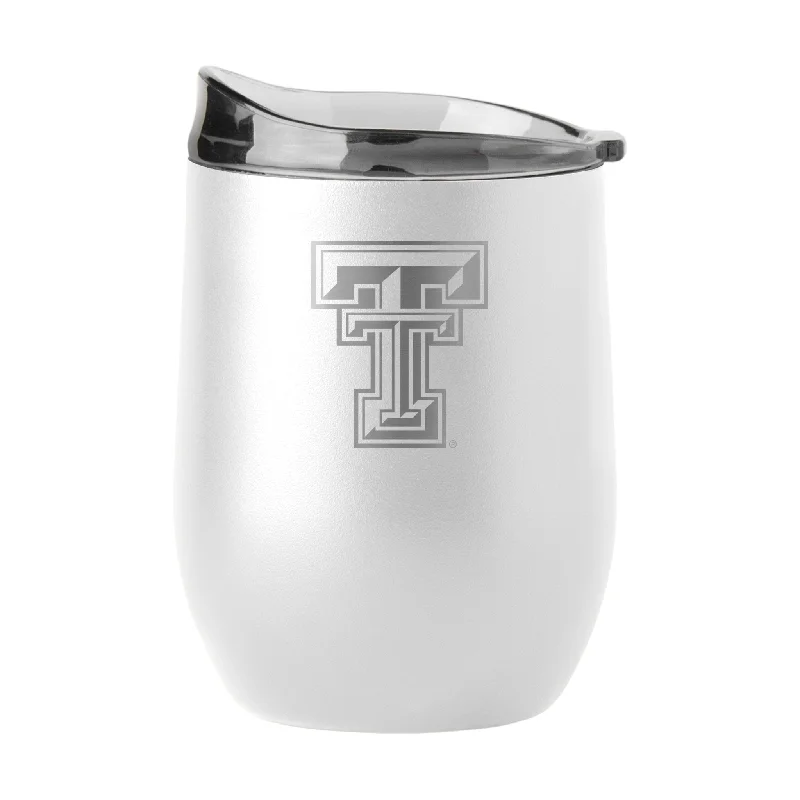 Team Mug For Special Edition Designs-Texas Tech 16oz White Etch Powder Coat Curved Bev