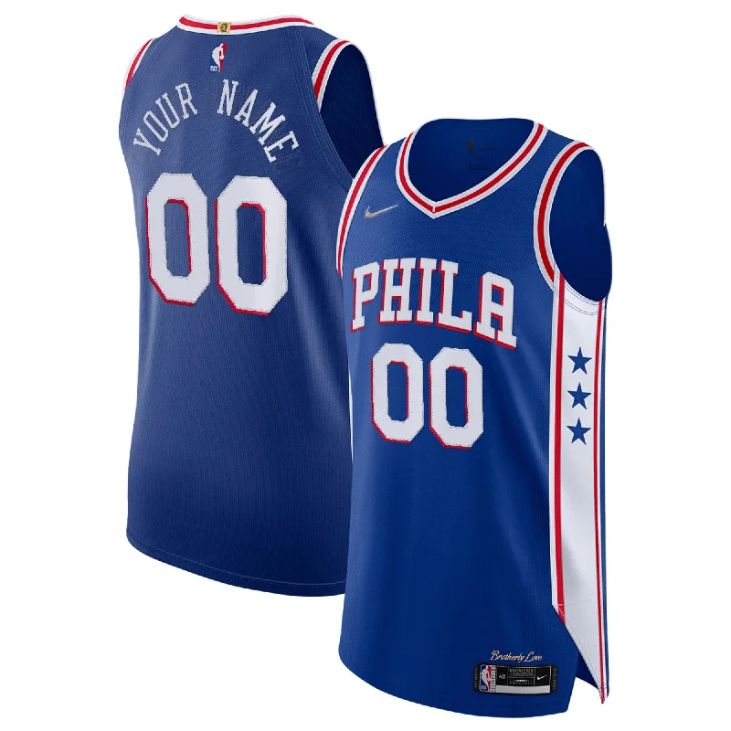 Basketball Jersey For College Sports Fans-Philadelphia 76ers 2021/22 Diamond Custom Basketball Jersey - Icon Edition - Royal