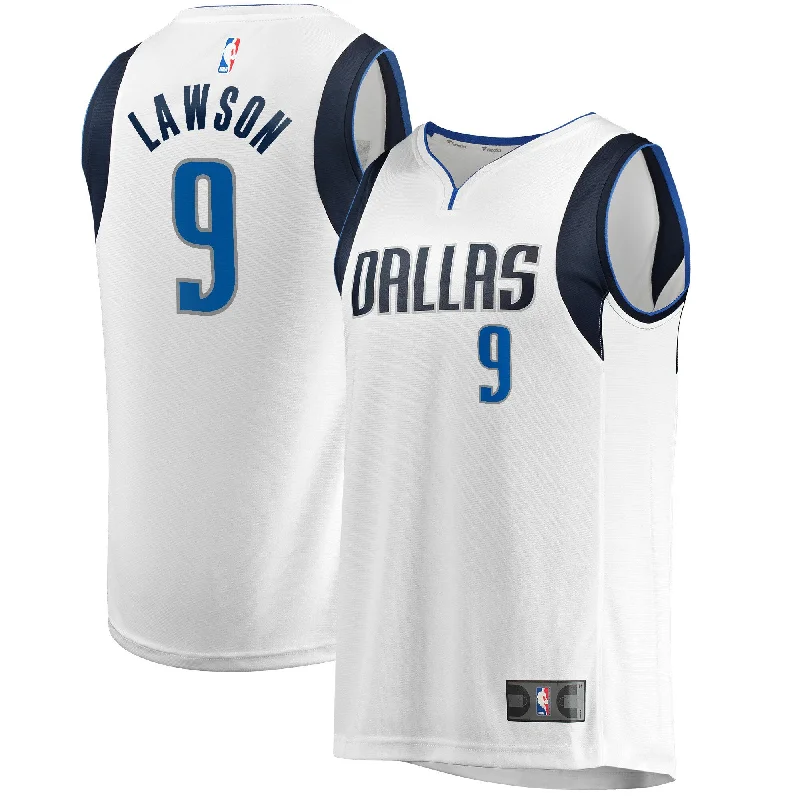 Basketball Jersey With Lightweight Fabric-A.j. Lawson Dallas Mavericks Branded Fast Break Player Basketball Jersey - Association Edition - White