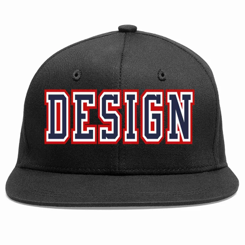 Baseball Cap For Bulk Orders-Custom Black Navy-White Flat Eaves Sport Baseball Cap Design for Men/Women/Youth