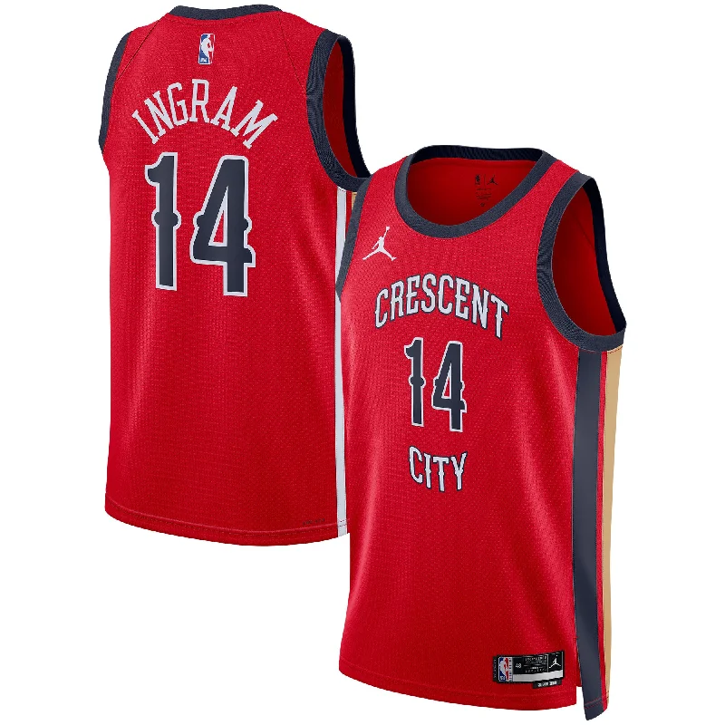 Basketball Jersey With Bold Designs-Brandon Ingram New Orleans Pelicans Jordan Brand Unisex Swingman Basketball Jersey - Statement Edition - Red