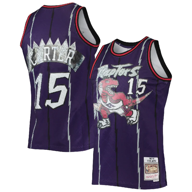 Basketball Jersey For Fun Sports Designs-Vince Carter Toronto Raptors 1998/99 Hardwood Classics 75th Anniversary Diamond Swingman Basketball Jersey - Purple