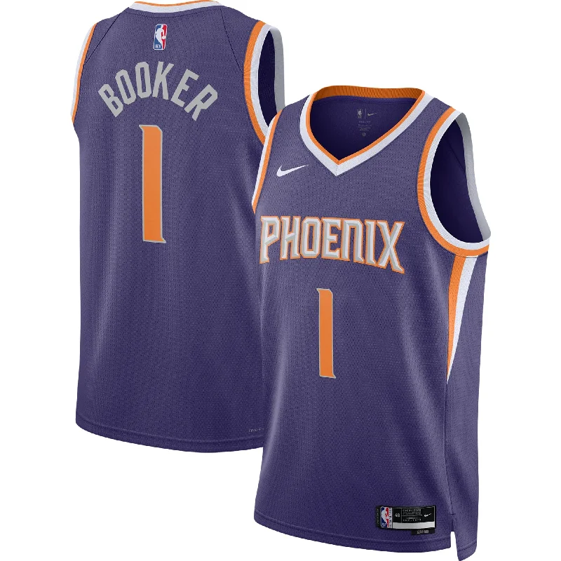 Custom Basketball Jersey For Group Gifts-Devin Booker Phoenix Suns Unisex Swingman Basketball Jersey - Icon Edition - Purple