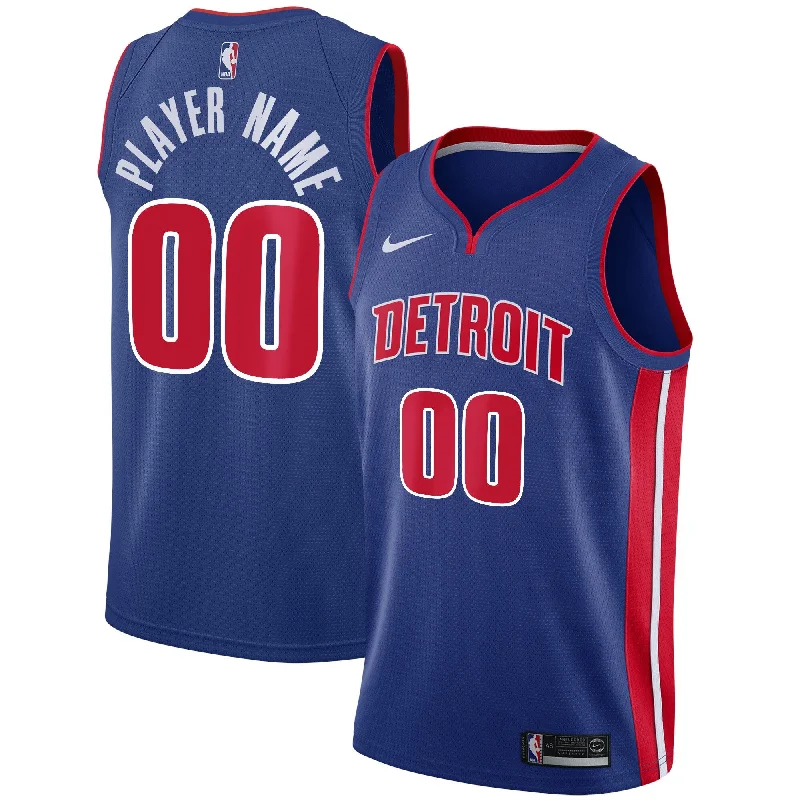 Basketball Jersey With Player Profile-Detroit Pistons Swingman Custom Basketball Jersey Blue - Icon Edition