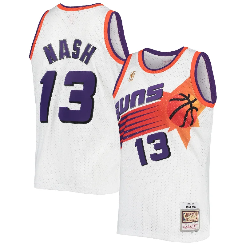 Basketball Jersey For College Basketball Fans-Steve Nash Phoenix Suns 2001/02 Hardwood Classics Swingman Basketball Jersey - White