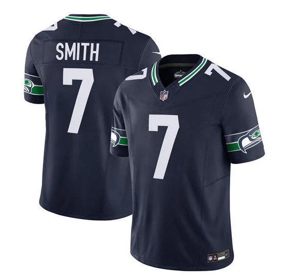 Football Jersey With Number and Name-Men's Seattle Seahawks #7 Geno Smith 2023 F.U.S.E. Navy Limited Football Stitched Jersey