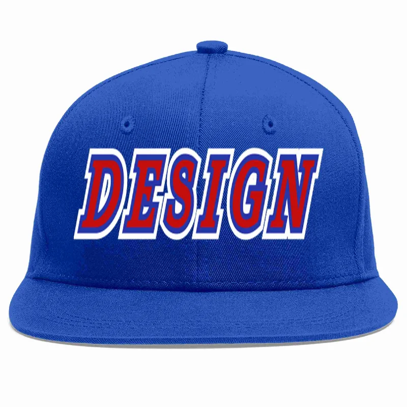 Baseball Cap With Curved Brim-Custom Royal Red-Royal Flat Eaves Sport Baseball Cap Design for Men/Women/Youth