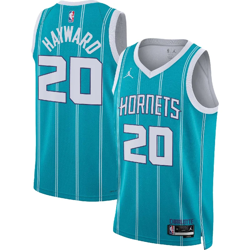 Basketball Jersey With Breathable Material-Gordon Hayward Charlotte Hornets Jordan Brand Unisex Swingman Basketball Jersey - Icon Edition - Teal