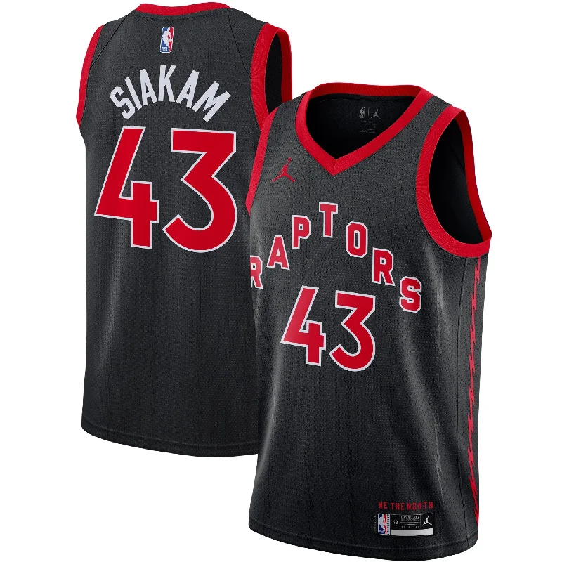 Basketball Jersey With Custom Graphics-Pascal Siakam Toronto Raptors Jordan Brand 2020/21 Swingman Basketball Jersey - Statement Edition - Black