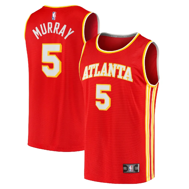 Basketball Jersey With Customizable Features-Dejounte Murray Atlanta Hawks Branded Fast Break Basketball Jersey - Icon Edition - Red