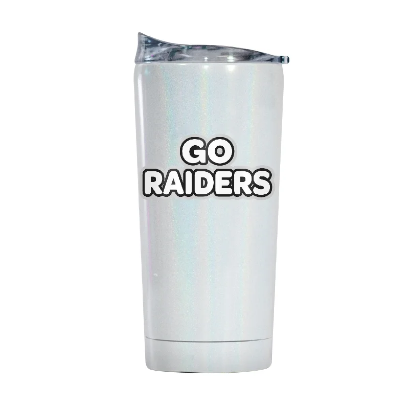 Personalized Team Mug With Player Number-Las Vegas Raiders 20oz Bubble Iridescent Tumbler