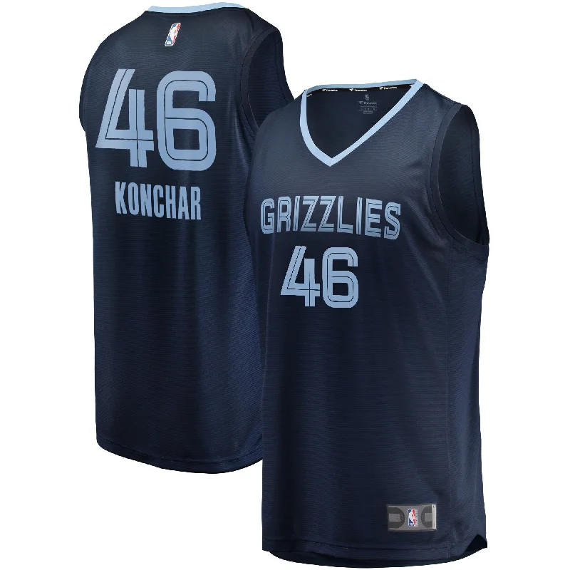 Basketball Jersey For Exclusive Fan Apparel-John Konchar Memphis Grizzlies Branded Fast Break Basketball Jersey Navy - Icon Edition