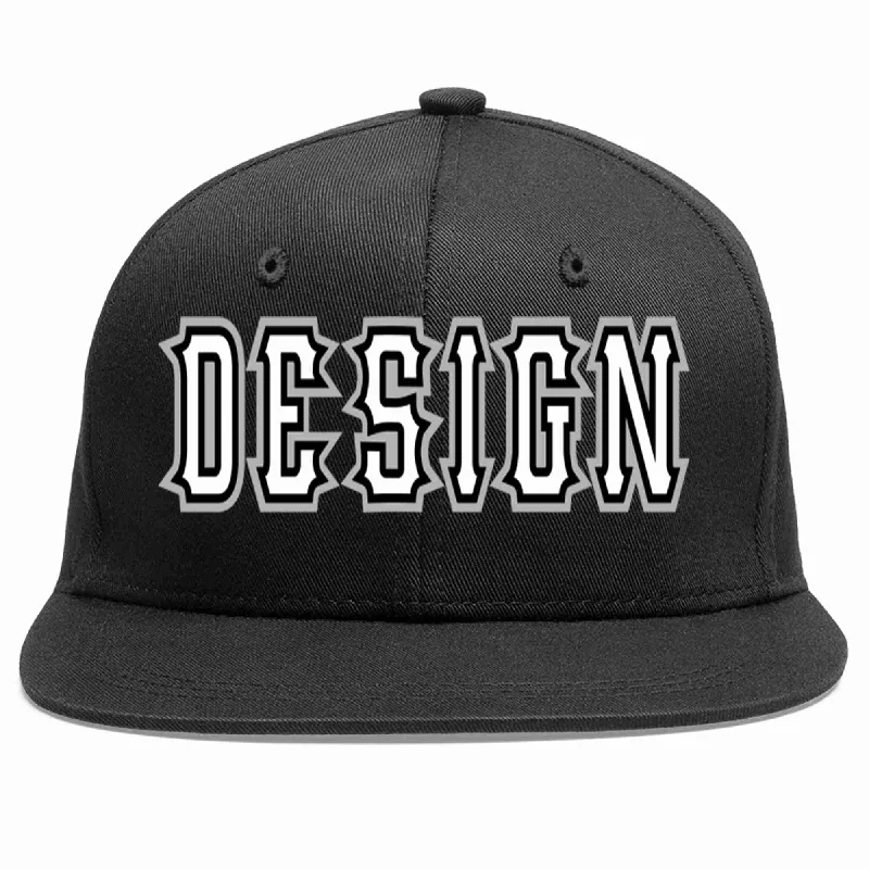 Baseball Cap For Limited Edition Styles-Custom Black White-Black Flat Eaves Sport Baseball Cap Design for Men/Women/Youth