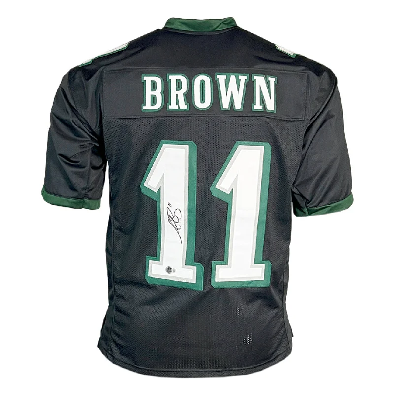 Rugby Jersey With Comfortable Fabric-AJ Brown Signed Philadelphia Black Football Jersey (Beckett)