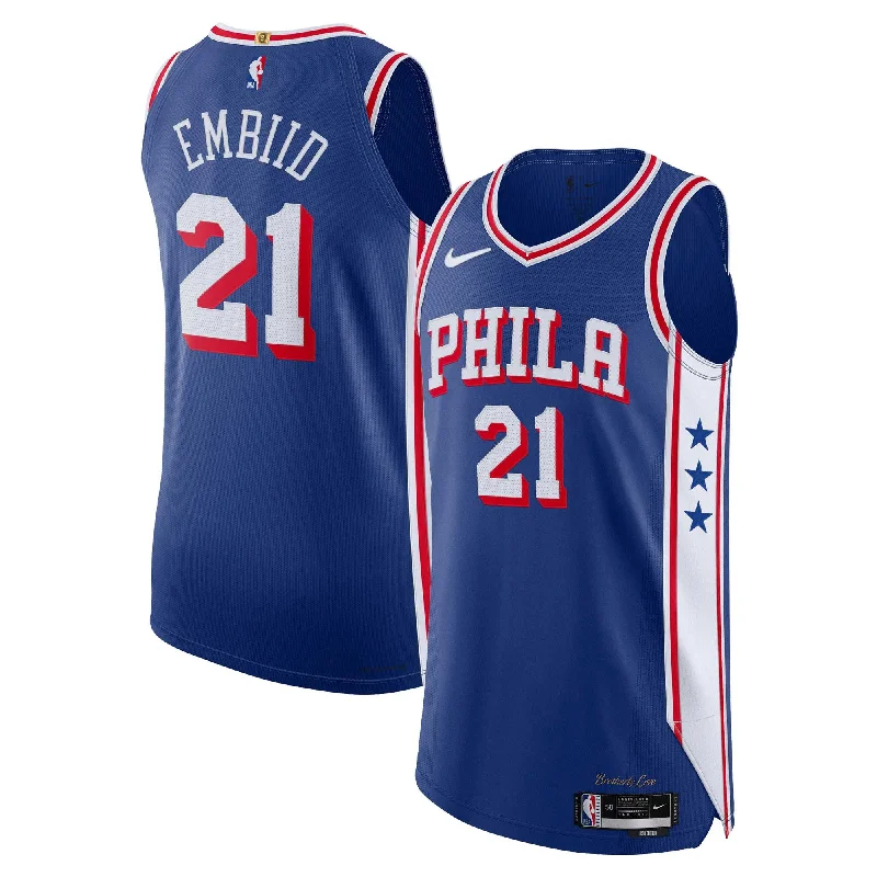 Basketball Jersey With Number and Name-Joel Embiid Philadelphia 76ers Basketball Jersey - Icon Edition - Royal