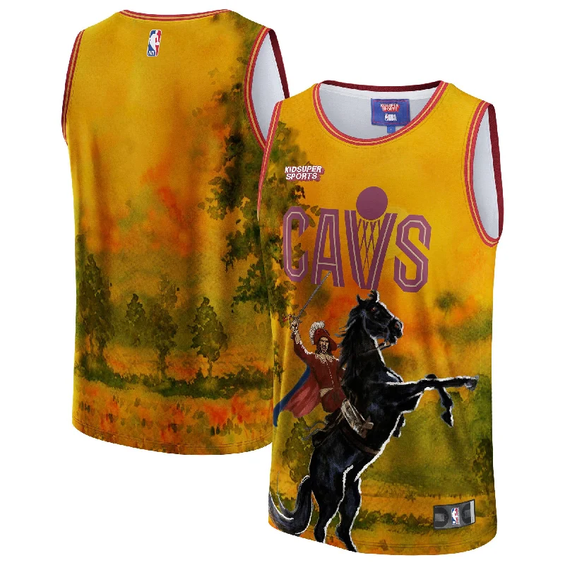 Basketball Jersey With Number-Cleveland Cavaliers & Youthsuper Studios By Unisex Hometown Basketball Jersey - Gold