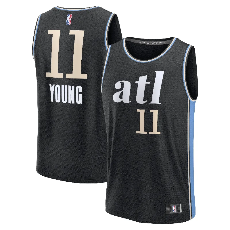 Basketball Jersey For College Sports Fans-Trae Young Atlanta Hawks Branded Fast Break Basketball Jersey - Black - City Edition