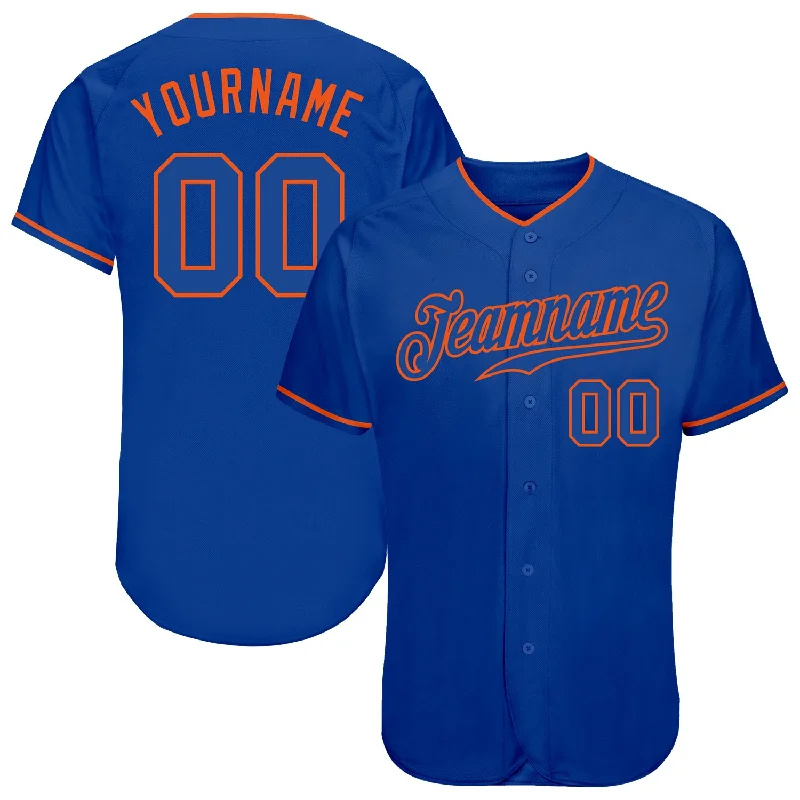 Baseball Jersey For Baseball Events-Custom Royal Royal-Orange Authentic Baseball Jersey