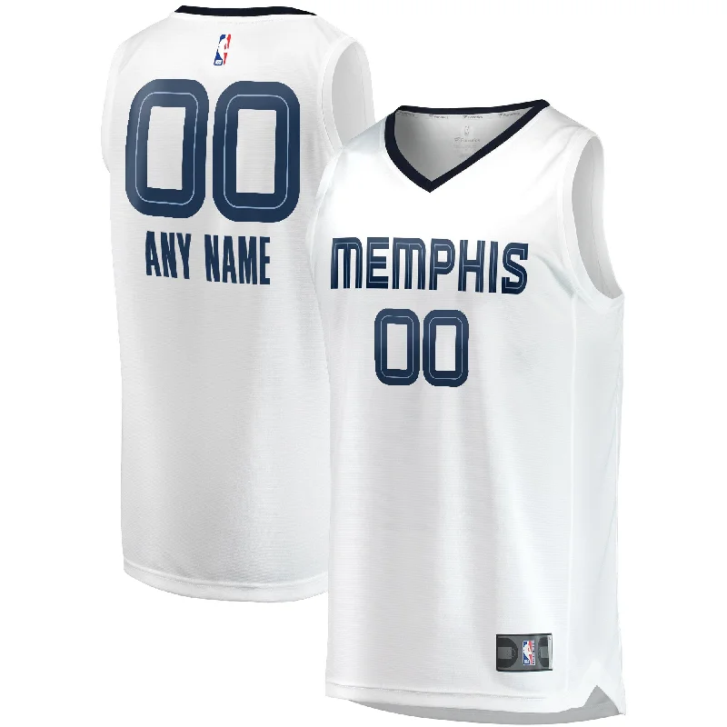 Basketball Jersey With Custom Graphics-Memphis Grizzlies Branded Fast Break Custom Basketball Jersey - Association Edition - White