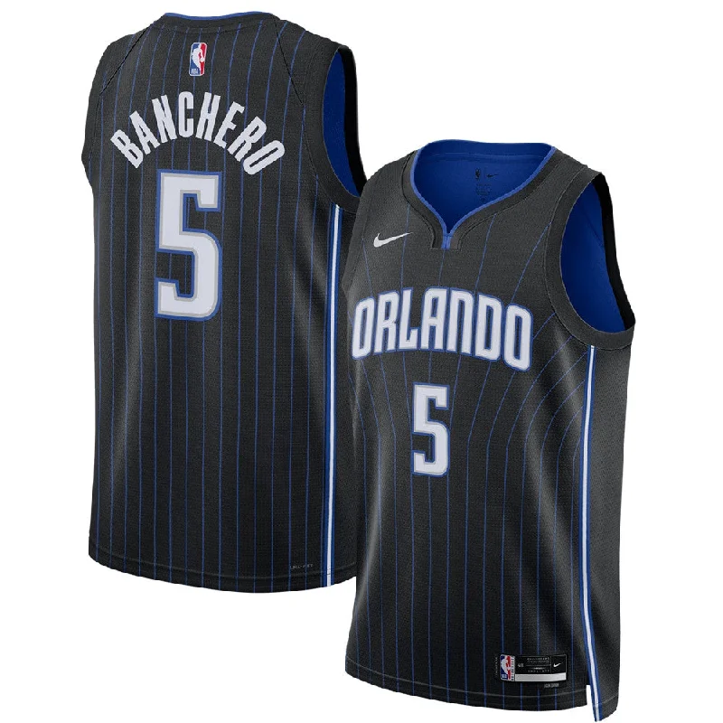 Basketball Jersey For High School Teams-Paolo Banchero Orlando Magic Unisex 2022 Draft First Round Pick Swingman Basketball Jersey - Icon Edition - Black