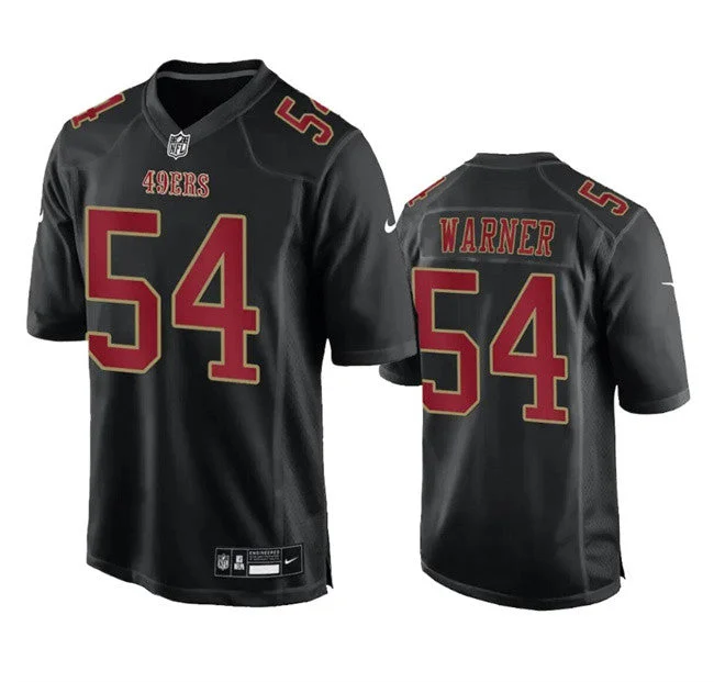 Football Jersey For Youth Sports Teams-Men's San Francisco 49ers #54 Fred Warner Black Fashion Limited Football Stitched Game Jersey