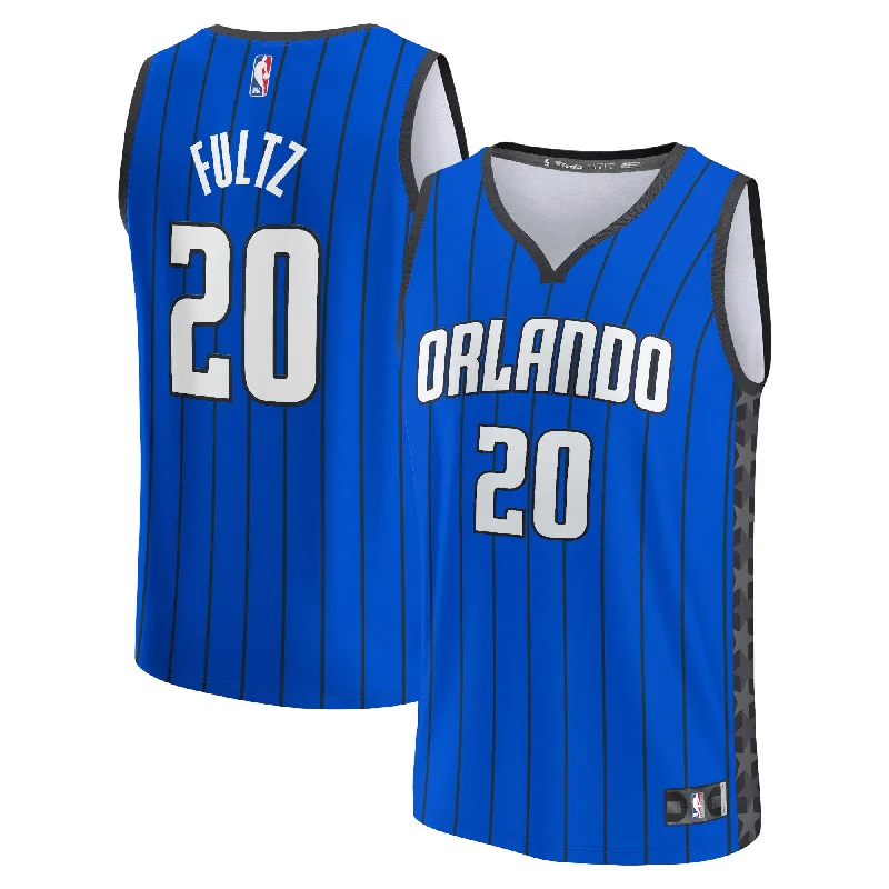 Basketball Jersey With Screen Printed Design-Markelle Fultz Orlando Magic Branded Fast Break Player Basketball Jersey - Statement Edition - Blue