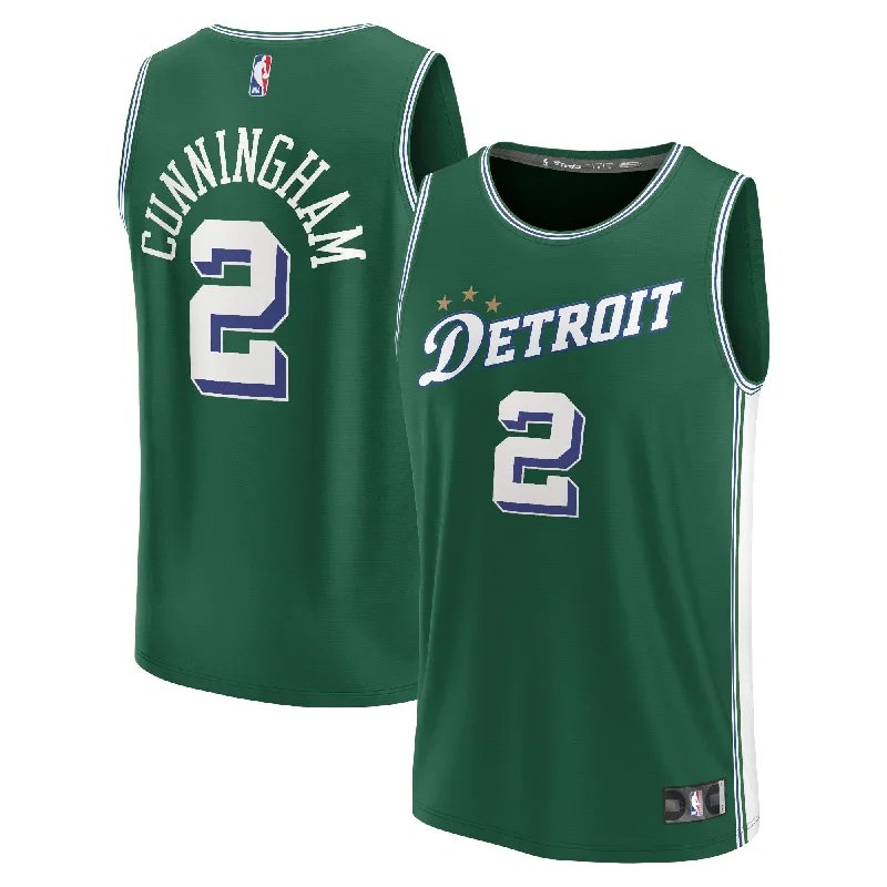 Basketball Jersey For Sports Enthusiasts-Cade Cunningham Detroit Pistons Branded Fastbreak Basketball Jersey - City Edition - Green