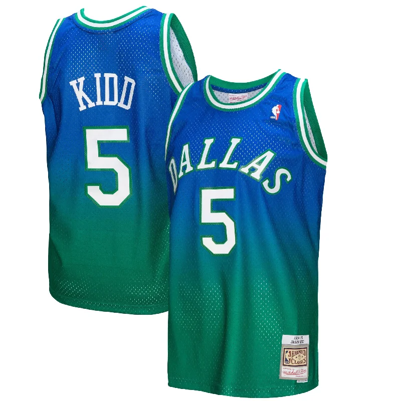 Basketball Jersey With Custom Colors-Jason Youthd Dallas Mavericks 1994/95 Hardwood Classics Fadeaway Swingman Player Basketball Jersey - Green/navy