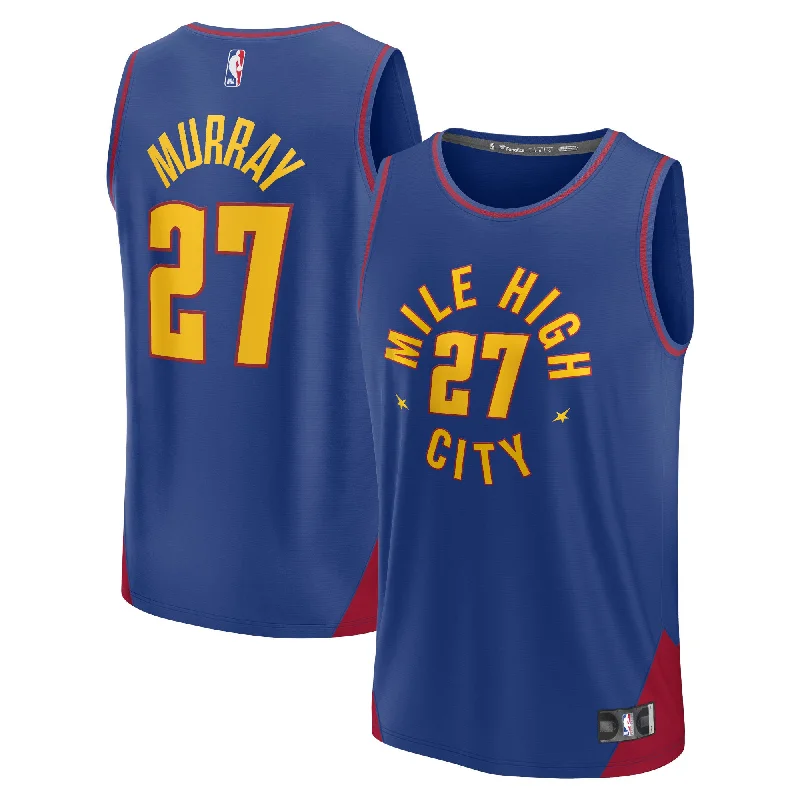 Basketball Jersey With Unique Sleeves and Design-Jamal Murray Denver Nuggets Branded Fast Break Player Basketball Jersey - Statement Edition - Blue