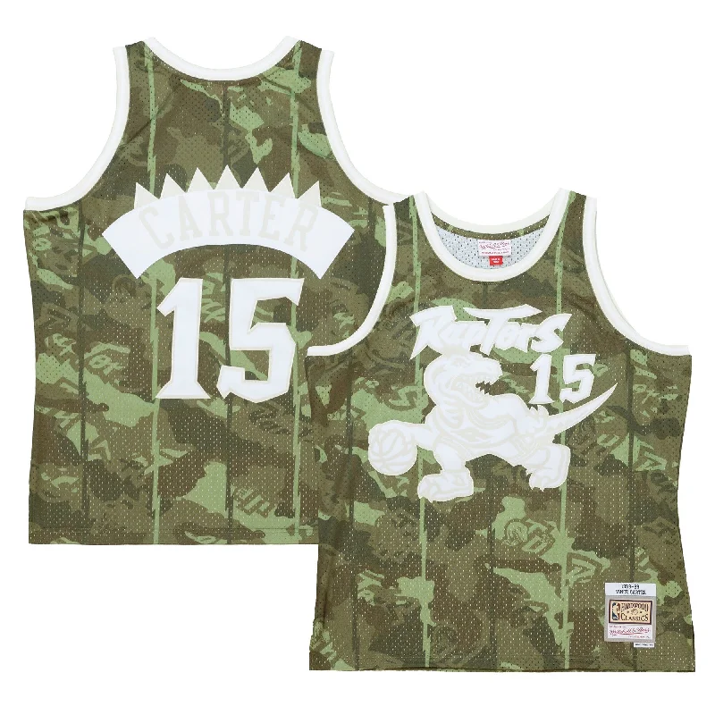 Basketball Jersey For Sports Teams-Vince Carter Toronto Raptors Hardwood Classics 1998/99 Ghost Green Swingman Basketball Jersey - Camo